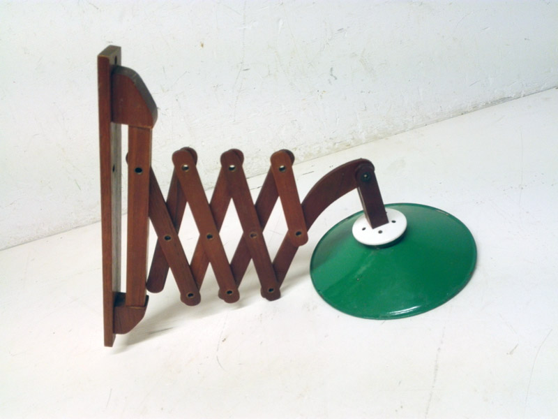 lampara aplique flexo madera metal esmaltado verde e27 35x32-78x20 1u